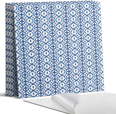 Coloray Wandpanelen Zelfklevend - Geometrisch bloemenpatroon Zelfklevende Wandpanelen - 50 cm x 50 cm - Blauw Wandpaneel PVC - 4 stuks - Mozaïeken Wandpanelen Zelfklevend - Wandpanelen Keuken - Wandpaneel Badkamer