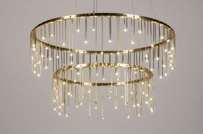 Lumidora Hanglamp 74992 - VUURVLIEGJE - Ingebouwd LED - 36.7 Watt - 2385 Lumen - 2700 Kelvin - Goud - Messing (kleur) - Metaal - ⌀ 64 cm