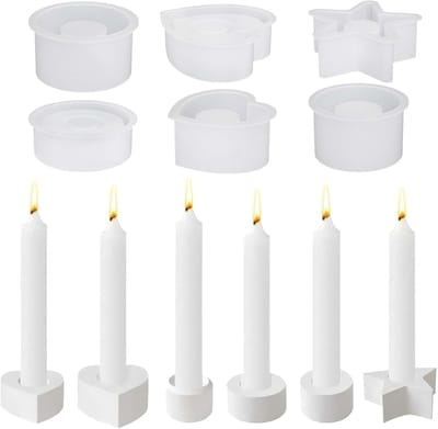Ronde silicone kaarsenhouders, kerstvormen voor gieten, stervormige gipsmallen voor kaarsen