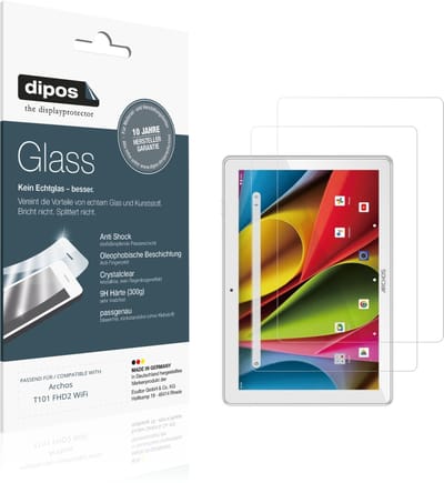 dipos – 2x Pantserfolie geschikt voor Archos T101 FHD2 WiFi | 9H Screenprotector