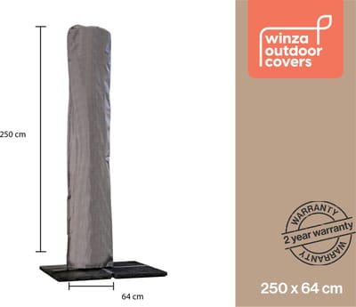 Winza Outdoor Covers - Parasolhoes voor staande en vrij-arm parasol zonder boog - maat l x b 250 x 60 cm