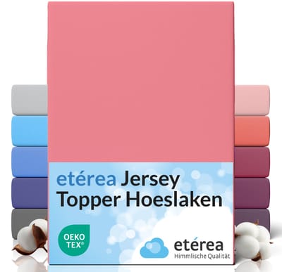 etérea Topper Jersey Hoeslaken 140x200 - 160x200 cm Oekotex Made in Green - 100% katoen - Rosa