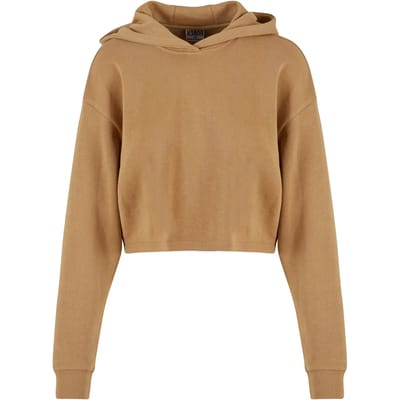Urban Classics - Oversized Light Terry Crop Hoodie - XS - Beige