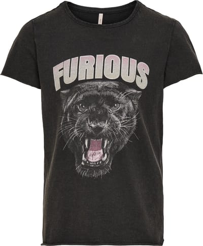 KIDS ONLY KONLUCY LIFE FIT SS PANTHERLEO TOP JRS Meisjes T-shirt - Maat 122/128