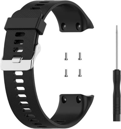 BukkitBow - Siliconen Armband Voor Garmin Forerunner 30/30J/35/35J - Horloge Band / Sportband - Vervang Horlogeband - Zwart