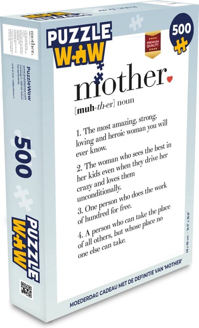 Puzzel Moeder definitie - Quotes - Mother - Spreuken - Legpuzzel - Puzzel 500 stukjes