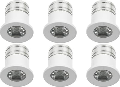 LED Veranda Spot Verlichting 6 Pack - Velvalux - 3W - Warm Wit 3000K - Inbouw - Dimbaar - Rond - Mat Wit - Aluminium - Ø31mm