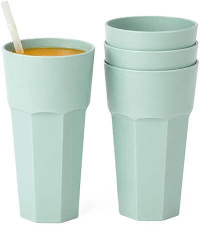 Plasticforte onbreekbaar drinkglas - 4x - kunststof - mintgroen - 600 ml - drinkglazen - lichtgewicht - 9 x 16 cm - stapelbaar