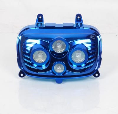 front optiek één voor scooter mbk 50 spirit 2004 chroom blauw nieuw