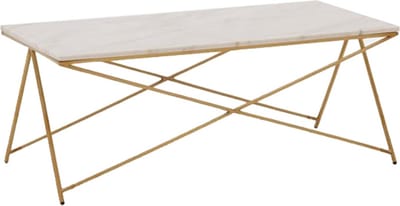 OHNO - Scott Salontafel - Wit Marmerlook Blad - Gouden poten