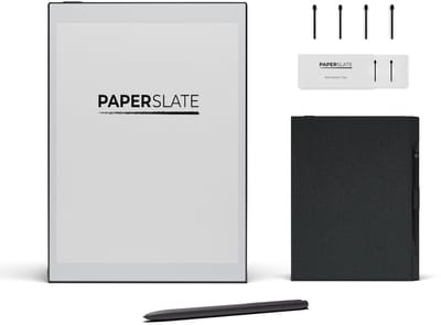 Digitaal notitieboek Paperslate Pack + Grijze hoes + 4 Markeerpunten