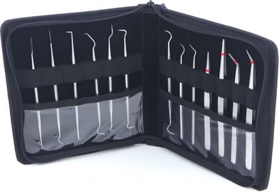 HBM 13-delige Pincet- en Wax Carver Modulairhakenset