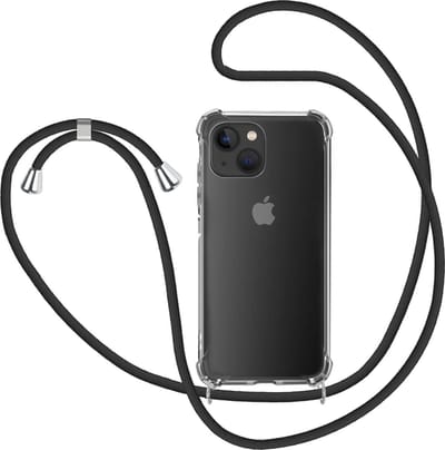 Transparant hoesje met koord - Anti-shock stootrand / Siliconen / Back Cover geschikt voor Apple iPhone 14 Plus