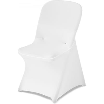 VEVOR stoelhoezen, 30 stuks, wasbare en afneembare stoelhoezen van polyester-spandex voor bruiloften, diners, banketten en restaurants, geschikt voor stoelen (46 x 50 x 86 cm), wit