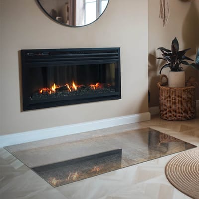 Coloray Vloerplaat Houtkachel - Onderplaat Kachel - 120 cm x 80 cm - Houtkachel Vloerplaat - Bruin Vloerplaat Kachel - Verwarmingsaccessoires - Vloerplaat voor Houtkachel - Vloerplaat Open Haard - Vloerplaat Voor Kachel