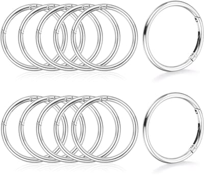Dailygoods- Karabijnhaak 45mm - Ronde Sleutelring - Zinklegering - Musketonhaak - Sieraden - Doe-het-zelf Handwerk - Sleutelhanger