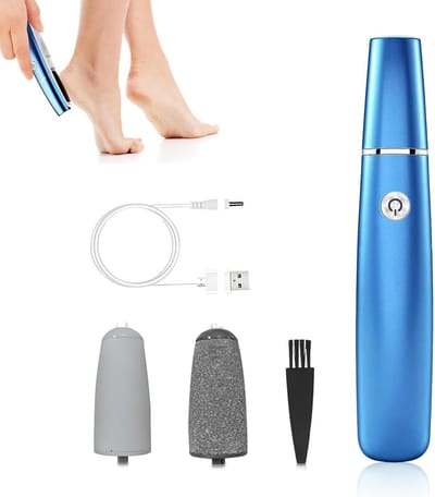 Elektrische Eeltverwijderaar - Voetschuurmachine Pedicure - Voetverzorging Thuis - Waterdicht IPX5 Design - 90 Min Gebruikstijd - Blauw
