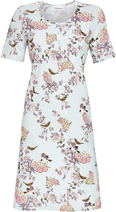 Ringella – Flowers Birds – Nachtkleed – 5211037 – Powder Blue – Maat 38