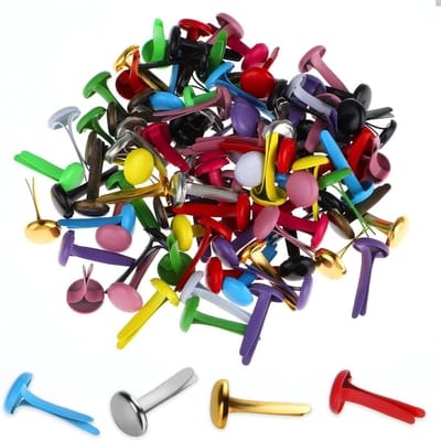 100 stuks kleurrijke brads, patroonklemmen voor scrapbooking en knutselen