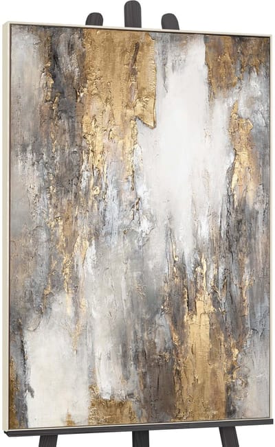 Canvas schilderij groot handgeschilderd zachte tijdstroom abstract meditatief – YS-Art Gallery – Rustgevende wanddecoratie voor woonkamer – Modern schilderij voor slaapkamer