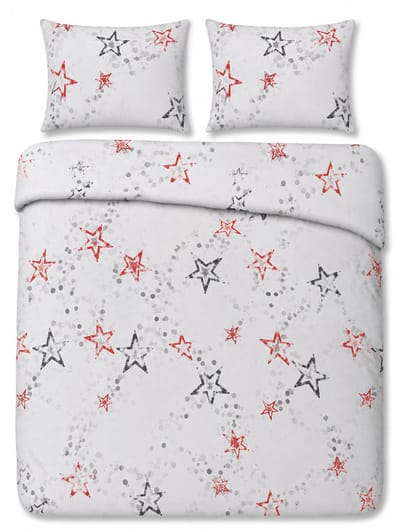 Decoware Dekbedovertrek Estrella 140x220 cm - Wit - Katoen - Rustgevend Thema - Met Kussenslopen - Eenpersoons