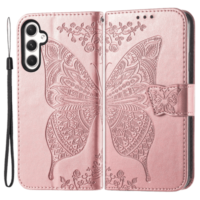 Comfycase Samsung A55 Butterfly Gravure Book Hoesje Roze