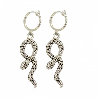Klem oorbellen- slang- zilverkleur-geen gaatje-Charme Bijoux