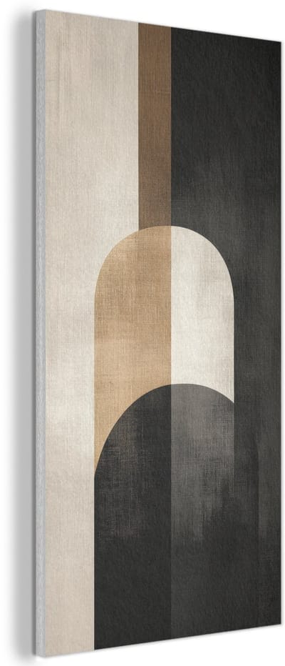 Akoestisch wandpaneel 40x80 cm - Vilt schilderij Geometrische - Vormen - Wit - Akoestische panelen - Geluidsdempende wanddecoratie - Geluidsisolatie woonkamer - Muurdecoratie geluidspanelen