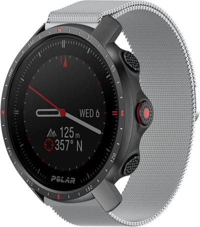 Strap-it Milanees smartwatch bandje - geschikt voor Polar Vantage M / M2 / M3 / Vantage V3 / Grit X / Grit X Pro / Grit X2 Pro - zilver