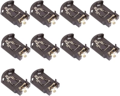 Batterijhouder Sokkel - Knoopcel Houder - Elektronica Reparatie - Horizontaal PCB Type - 4 Stuks - Wit