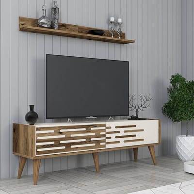 Set van TV-meubel en wandrek Valensiya | Kalune Design