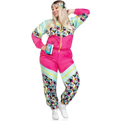 Leg Avenue - Totally 80s Tracksuit Kostuum - 3XL/4XL - Multicolours