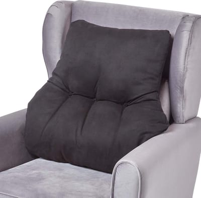 Homescapes Zwart rugkussen – rugsteunkussen 68 x 58 cm met velours bekleding