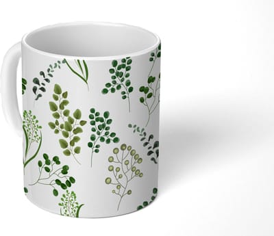 Mok - Koffiemok - Kruiden - Eucalyptus - Design - Mokken - 350 ML - Beker - Koffiemokken - Theemok