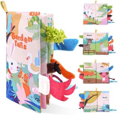 Dailygoody - Baby zachte boeken - Educatief speelgoed - 3D Zintuiglijke ervaring - 0-3 jaar - Baddoek boek - Vroeg onderwijs voor peuters - 23,8 x 17,.