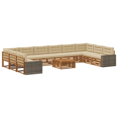 vidaXL - Sofa-Sets - 11 - st - Massief - Acacia - Hout