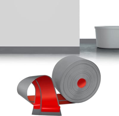 Zelfklevende Plint - Flexibele Randafwerking - Muur en Vloer - Duurzaam PVC Materiaal - 60 x 20 mm - Grijs