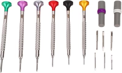 Horlogereparatieset - Precisieschroevendraaiers - Kleine reparaties - Ergonomische grip - 6 delig - Zilver