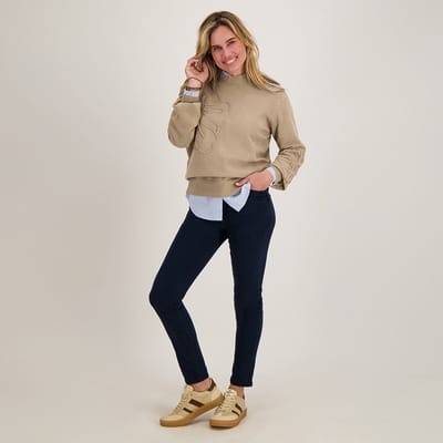 Je m'appelle Dames Broek Regular fit Met stretch - Blauw - Maat S