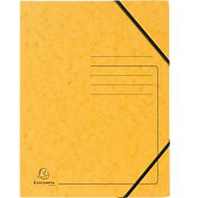 Exacompta hoekmap, DIN A4, met elastiek, te labelen, Colorspan karton, 355 g/m², geel