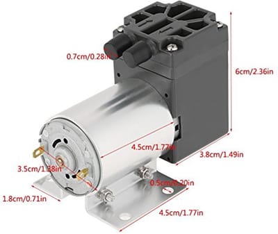 Mini vacuümpomp voor gasanalyse en instrumenten – 5 l/min, 120 kPa, DC 12 V