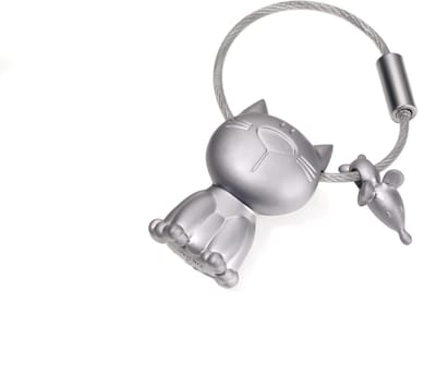 TROIKA sleutelhanger KAT + Muis mat verchroomd