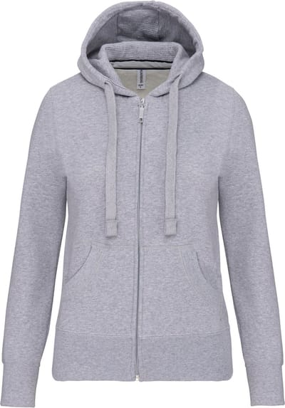 Kariban Damessweater met rits en capuchon K464 - Oxford Grey - S