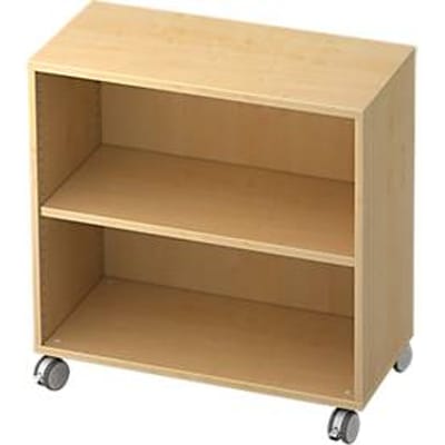 TOPAS LINE verrijdbare boekenkast, spaanplaat, 2 OH, B 800 x D 400 x H 820 mm, ahorndecor