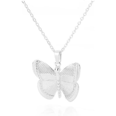 Mode Elegante Vrouwelijke Veelzijdige Vlinder Ketting RVS Hanger Casual Feest Ketting Sieraden zilver