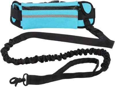 Handsfree Hondenriem - Wandelriem Heuptas - Actief Buitenleven - Dubbele Handgreep Controle - Verstelbaar - Blauw