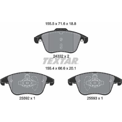 Remblokset TEXTAR 2433205, voor