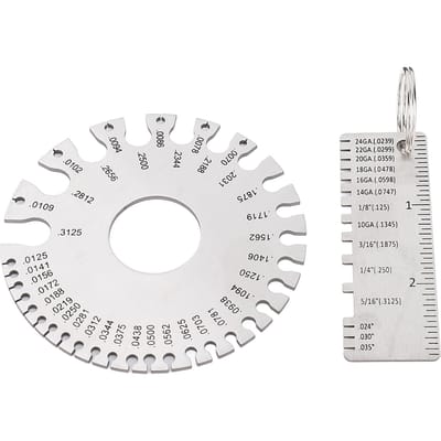 2 PCS Jauges de tôle Métal Acier Inoxydable Portable Tôle Soudure Jauges d'épaisseur avec Rangement