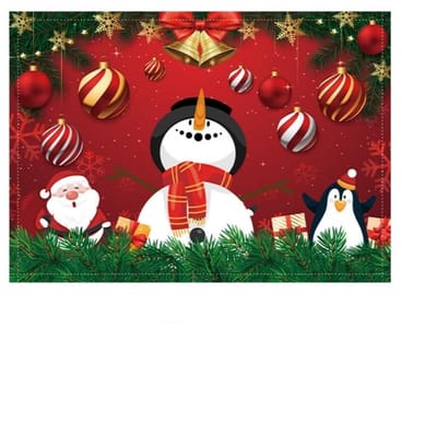 Dailygoody - Kerst placemat - Tafelmat - Uniek design met cartoon-figuren - 45 x 32 cm - Tafeldecoratie - Perfect voor kerstfeesten - Geschikt voor el