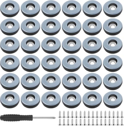 Vloerglijders Set van 36 Stuks Ø 22 mm - Zwarte Meubelglijders voor Perfecte Bescherming en Onderhoud
